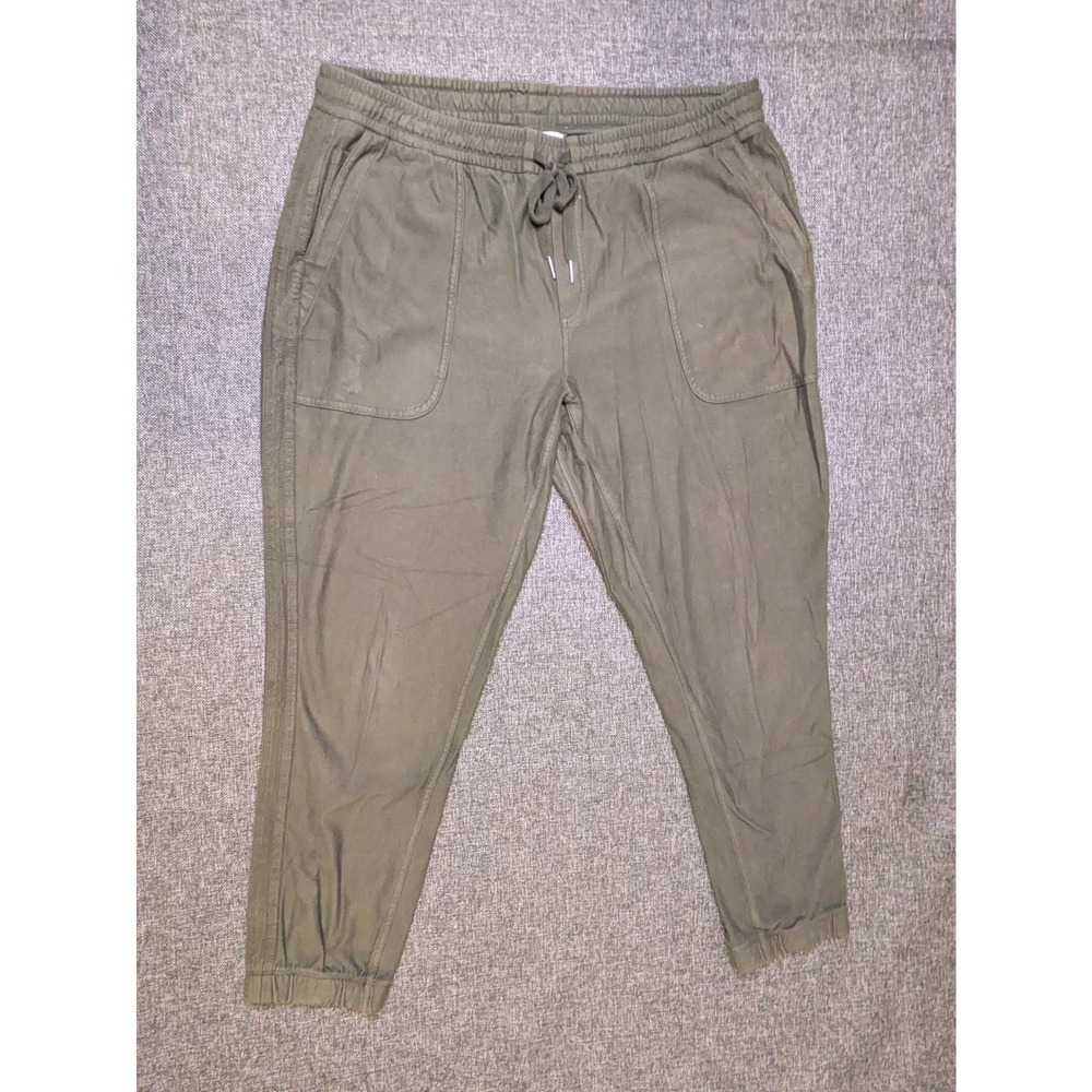 Athleta La Viva Women's L Joggers Olive Green Elastic Waist Pockets Size Large